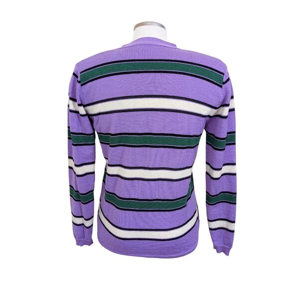 Casablanca Women Merino Wool Cardigan Button Front Euro 38 US 6 Striped Italy - Picture 5 of 6